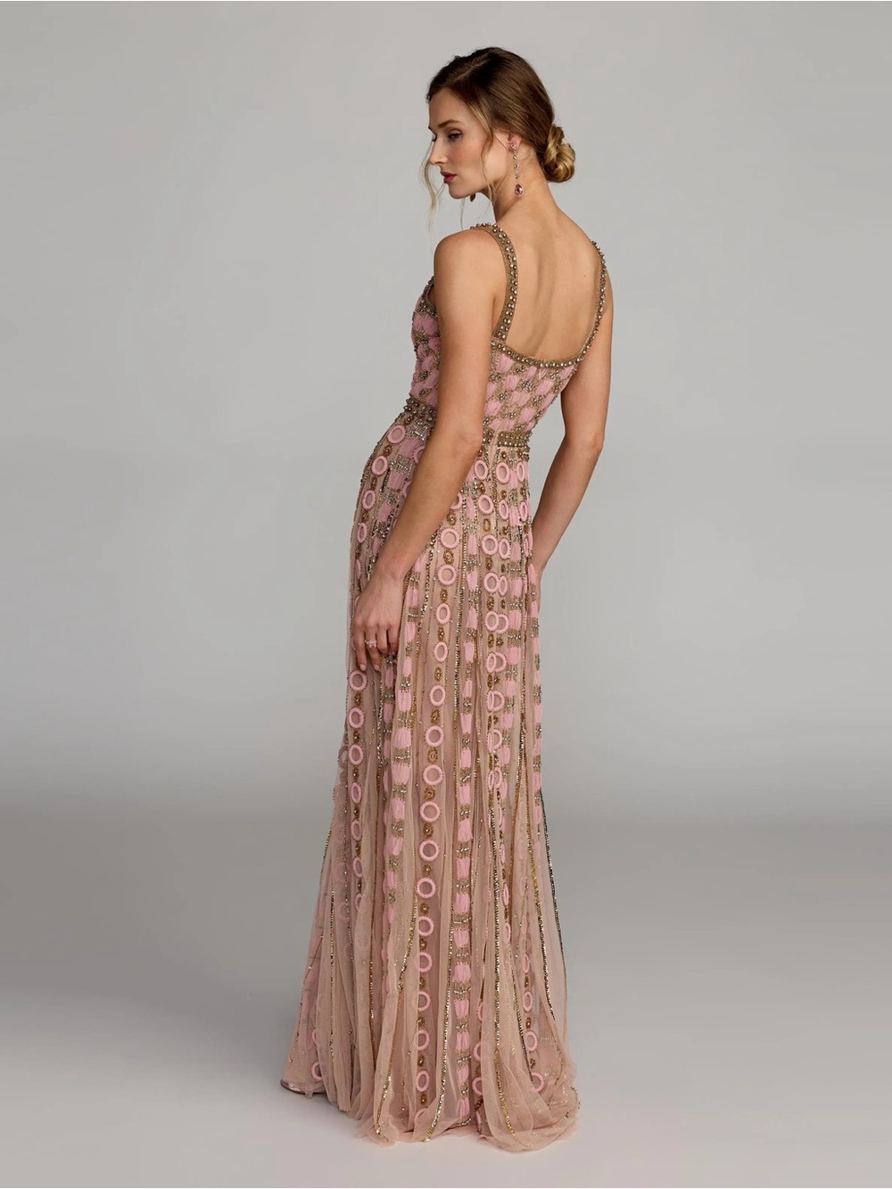 Mac Duggal Collection 10106 Sleeveless Embellished A line Gown in Rose Size 12 - Picture 4 of 15